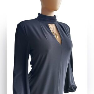 Elegant Black Long Sleeve Evening Dress